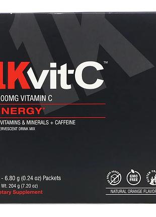 1kvit-c, вітамін c, підвищення рівня енергії, шипуча суміш для приготування напою, натуральний