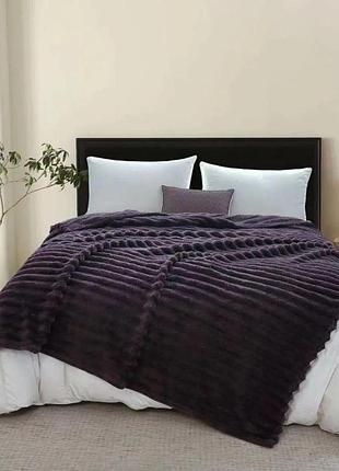 Плед евро koloco "королевский шарпей" 6 см 200 х 230 см (39997) черный-фиолетовый