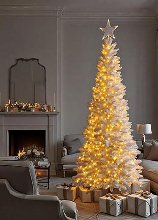 Уличная гирлянда нитка 1000 led 100 м белая, желтая, ip65, 8 режимов, для дома и улицы