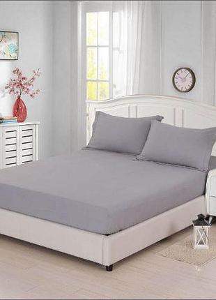 Простынь на резинке 100х200х25см поплин люкс циркон moonlight