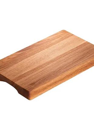 Кухонна обробна дошка «хвиля» 20×40 см з масиву дуба прямокутна з ручками для нарізки та сервірування