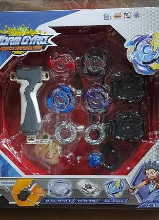Бейблейд набор storm gyro “dazzle detonation” 8 в 1 арена 34см + 4 волчка + 2 запускача + 1 ручки 300184