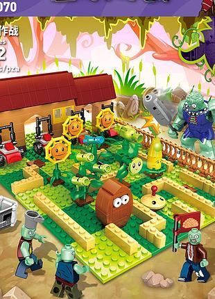 Конструктор набор растения против зомби 595 деталей plants vs zombies в подарочной коробке