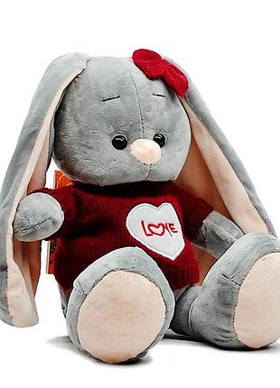 М'яка іграшка зайчик сеня в кофтині 21703-1