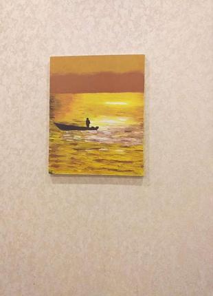 Картина "самотній рибалка"