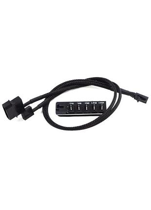 Перехідник керований molex на 5 кулерів 4 pin 40 см hub кулер fan