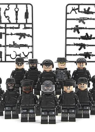 Конструктор фигурки человечки военные спецназовцы полиция swat 12 шт