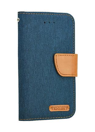 Універсальний чохол-книжка для телефона goospery canvas diary 4.5 дюйма, blue