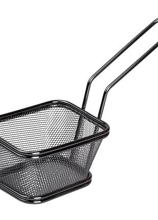 Корзина сервировочная для подачи картофеля фри и снеков 10.5×9×5.5 см черная hp-19-4-s-b