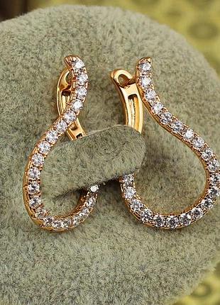 Серьги xuping jewelry скобка 2,8 см золотистые