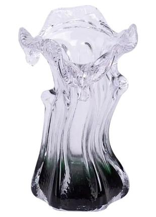 Декоративная стеклянная ваза для цветов 15.5 см фигурная ваза 100 мл зеленая hp-9-3