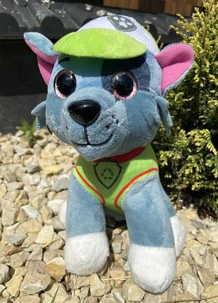 Мягкая плюшевая игрушка щенячий патруль щенок рокки dog swat 25см