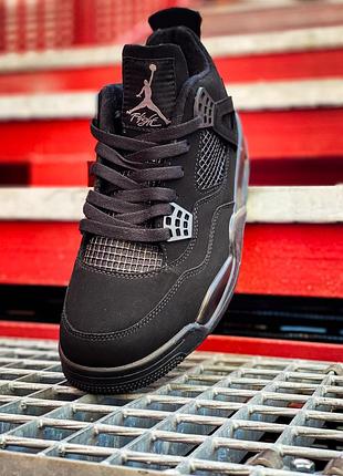 🖤nike air jordan 4 retro black cat🖤кросівки найк джордан чорні