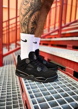 🖤nike air jordan 4 retro black cat🖤кросівки найк джордан чорні5 фото