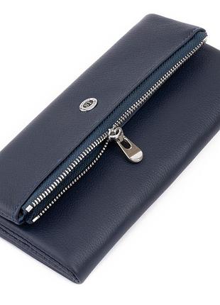 Клатч-конверт із кишенею для мобільного шкіряний жіночий st leather 192 синій