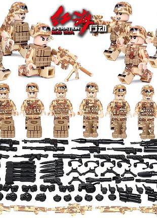 Конструктор фигурки человечки буря в пустыне военные спецназовцы афганская война