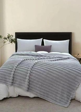 Плед двуспальный koloco "королевский шарпей" 6 см 180 х 200 см (40001) серый