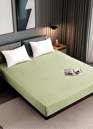 Простынь на резинке koloco 180 х 200+25 см (40176) зеленый