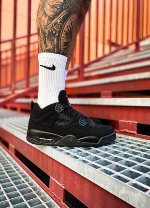 🖤nike air jordan 4 retro black cat🖤кроссовки найк джордан чёрные8 фото