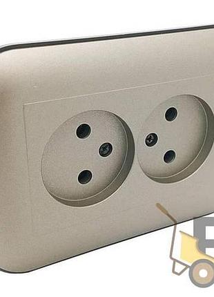 Розетка двойная loft антрацит+черный 404-130308-908