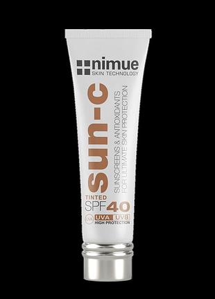 Сонцезахисний крем з тонувальним ефектом sun-c spf 40, світлий nimue, 60 мл