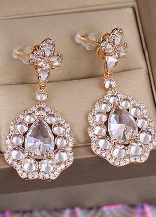 Серьги гвоздики xuping jewelry версаль 4.5 см золотистые