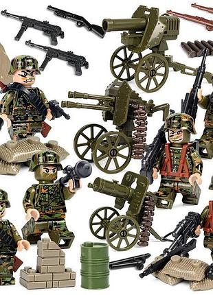 Конструктор фигурки спецназ вермахт сс вторая мировая война немцы с пушками