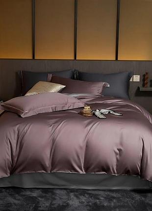 Постельное белье amber premium сатин однотон meriset - семейный на резинке сімейний