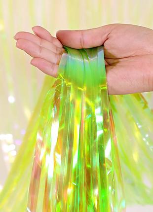 Дождик для фотозоны 1 м на 1 м перламутрово-зеленый
