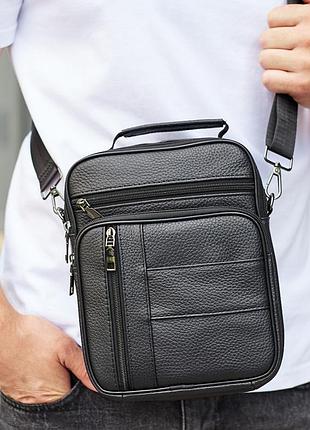 Мужская кожаная сумка-барсетка 20х25х 5.5, мессенджер через плечо bexhill bx-02103 черный