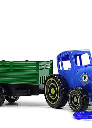 Синий трактор с прицепом музыкальный bl5013