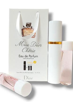 Духи женские 3в1 dior miss dior cherie 45 мл. (мисс диор чери)