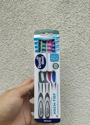 Зубні щітки dontodent high-low medium 3 шт.