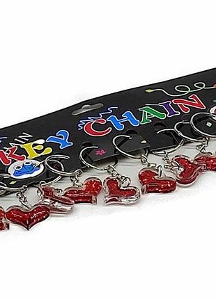 Брелок на ключи сердце блеск 12 штук ma-22-45