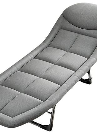 Раскладная кровать шезлонг с матрасом до 120 кг 180х56х30см