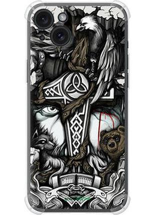 Чохол на iphone 15 plus тату вікінг "4098sp-3097-7673"