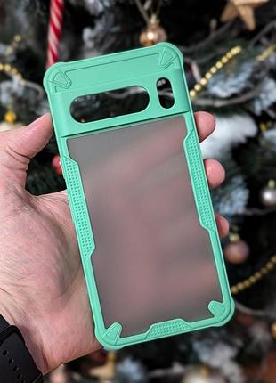 Матовый противоударный чехол frosted-pc-airbag для google pixel 8 pro green