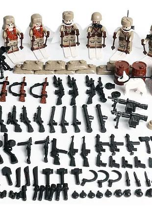 Фигурки конструктор военные лыжники партизаны вторая мировая война ссср