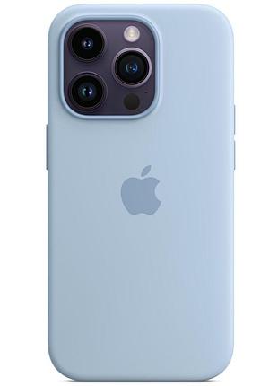 Чохол silicone case (aaa) full with magsafe для apple iphone 14 pro max (6.7") блакитний / sky