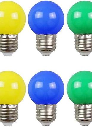 10 шт. кольорових світлодіодних лампочок, e27, 3 вт, g45, amazon, німеччина