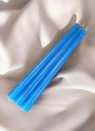 Столові свічки "класика витонченості", сині, без аромату