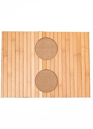 Сервировочный коврик бамбук 39х29, подставка для посуды деревянная hb-40-5
