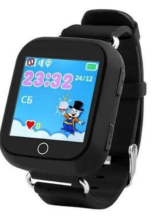 Детские умные смарт часы с gps smart baby watch q100 (цвет чёрный)