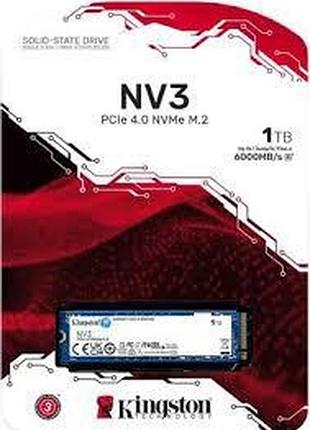 Kingston nv3 snv3s/1000g 1тб, m.2 2280, pcie 4.0 x4, nvme, m.2 ssd накопитель новый!!!