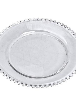 Тарелка десертная стеклянная жемчужины 18,5 см hp-yh-65