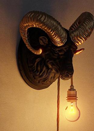 Декоративный бра, ночник, настенный светильник лампа эдисона тематический the king of sheep