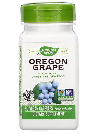 Орегонский виноград, oregon grape, nature's way, 500 мг, 90 веганских капсул