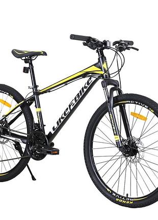 Велосипед взрослый 2-х колёсн. 26" a212604 (1шт) like2bike active 1.0,чёрный матовый,рама алюм.15",21-ск, disk