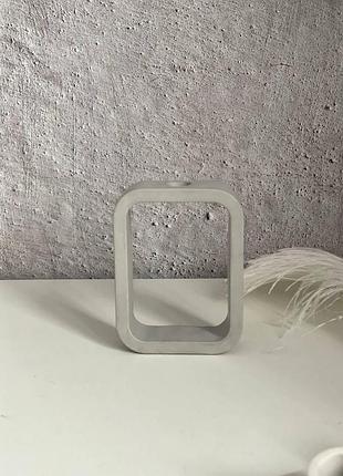 Прямоугольная гипсовая ваза grace для сухоцветов 10.5х14см серый