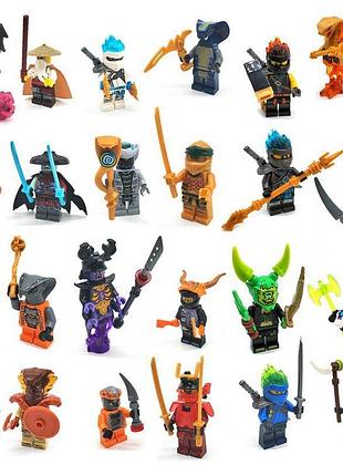 Конструктор набір фігурки чоловічки ніндзяго ninjago 24 штуки зі зброєю